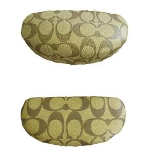 Coach Signature‎ Monogram Brown Hard Clamshell Sunglasses Eyeglasses Case